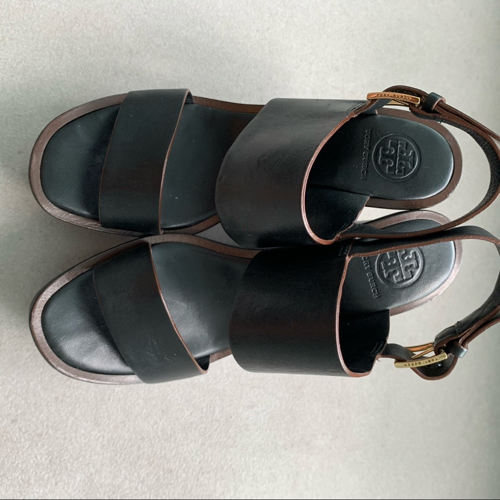 Wore once TORY BURCH leather wedge